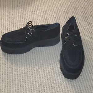 TUK black suede creepers
